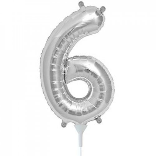 (image for) Silver Number 6 Foil Balloon (41cm) - Click Image to Close